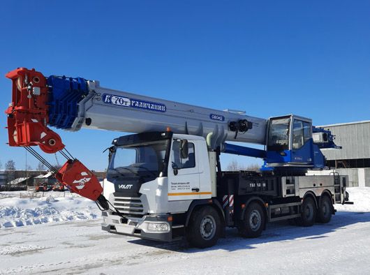 Российский 70-тонный кран ГАЛИЧАНИН получил новое шасси МЗКТ-750003